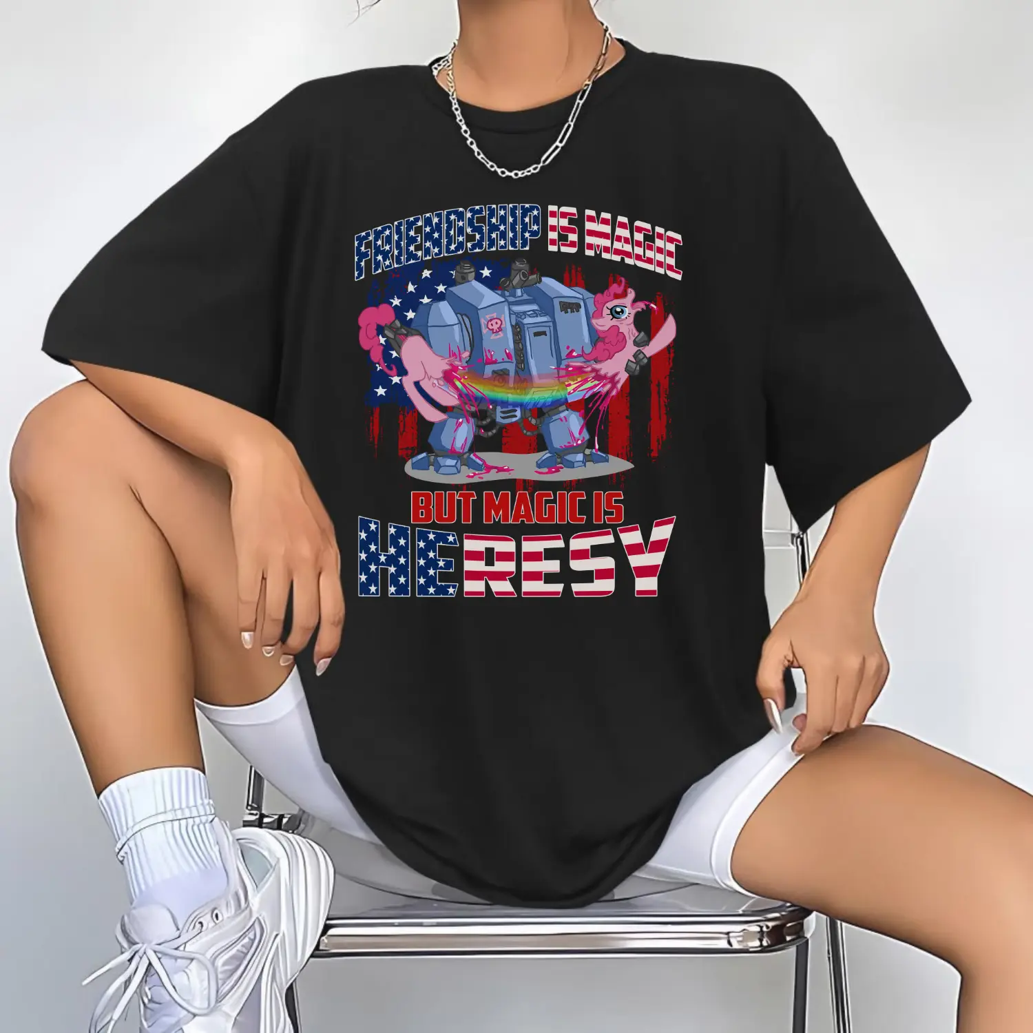 Happy 4th Of July Friendship Is Magic  Shirt, My Little Pony x Warhammer 40K Sweatshirt Hoodie, Patriotic Gamer Gift