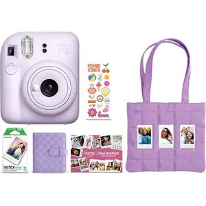 FUJIFILM INSTAX MINI 12 Instant Film Camera Bundle - Lilac Purple