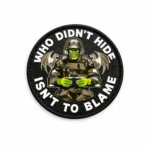 Bold Morale Goblin Print Tactical Patch - Goblin Soldier Design, Hook Loop Fastener, Edgy Gamer Target, "Don’t Hide" Embroidered Sewing Supply for Fabric & Embroidery Projects, Outdoor Activities