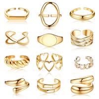 12 Pairs Golden Rings Set