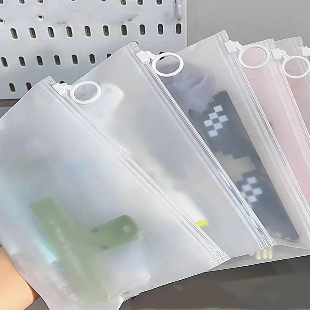 10pcs Matte Zipper Storage Bags, Large Capacity Student Pencil Case, Portable Travel Toiletries Bag, Waterproof Underwear Socks Organizer, Office Supplies, Stationery Supplies