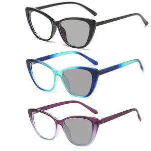 New Trendy Photochromic Glasses Men Women Fashionable Cat Eye Myopia Glasses Vintage Retro Minus Diopter Eyewear 0-1.0-4.0