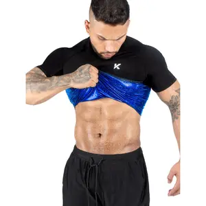 Kewlioo Men's Heat Trapping Sauna T-Shirt for Gym Exercise Activewear Athletic Sports Clothing Workout Tops with Supportive Compression Fit and Sweat-Enhancing Design
