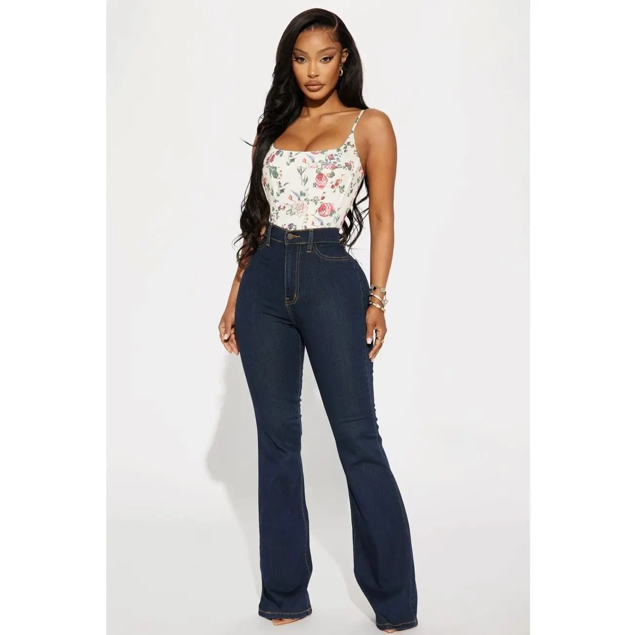 Deep In My Soul Flare Jeans - Dark Denim Fashion NOva