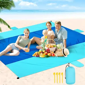 Waterproof Sandproof Extra Large Beach Blanket 10 x 9ft (120"×108") Quick Drying Lightweight Sand Free Oversized Beach Mat for Outdoor Vacation Picnic Camping Hiking