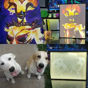 Custom Photo Lithophane Lightbox Handmade 3D Print with Bright White LED Lighting PLA Material for Weddings & Family Gifts Personalized Photo Display Enhances Home Decor