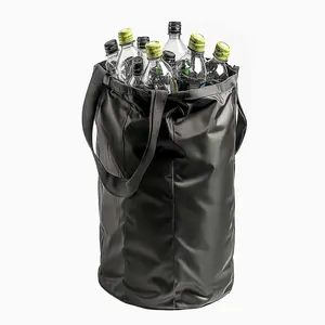 Removeable Reusable Inner Bag for 26 Gallon 100L Recycle Bin Made from recycled plastic bottles, environmentally friendly and sturdy, for recycling Bottle Can Glass Waste Plastic, Black