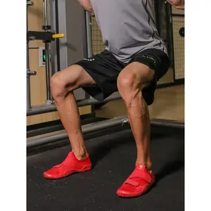 Unisex's Solid Color Velcro Design Gym Shoes, Breathable Comfortable Sports Shoes, Non-slip Squat Shoes for Gym Workout