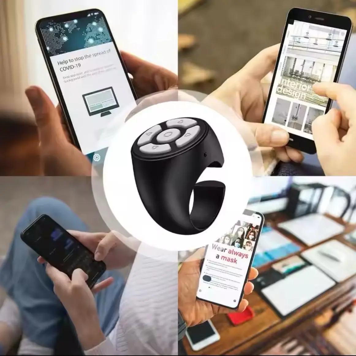 Bluetooth Ring Finger Remote Control for Mobile Videos and Tiktoks - Camera, Accessories Smartphone