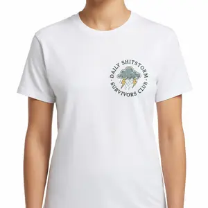 Daily Shitstorm Survivors Club T-Shirt, Funny Mental Health Graphic Tee, Sarcastic Anxiety & Stress Humor Short Sleeve Apparel, Aesthetic Relatable Adulting Gift Fashion Top, Viral Trendy Chaos Management Streetwear Shirt