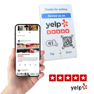 Instant Yelp Review Stand - Tap or Scan - NFC tag & QR code  - Get Customer Feedback - iPhone & Android - No Subscription