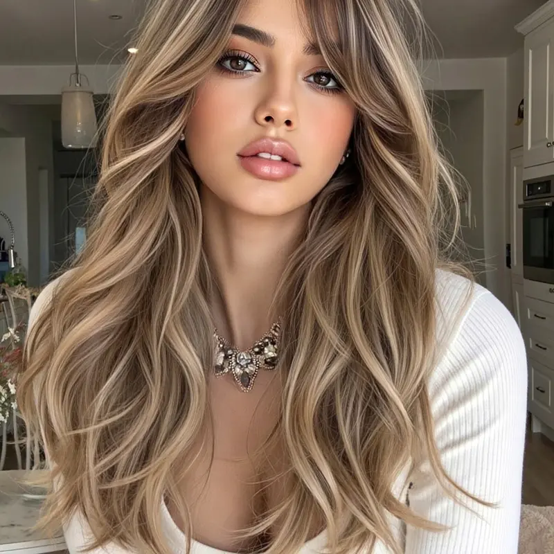22-Inch Long Wavy Synthetic Fashion Wig for Women, Heat-Resistant Fiber, Ideal for Daily Use and Parties, Suitable for All Occasions