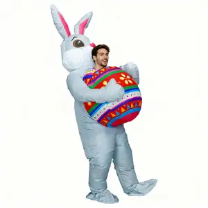 Adult Inflatable Easter Bunny Costume Outfit, Party Costume, Funny Rabbit Mascot, Unisex Easter Egg Bunny Set, Perfect for Men and Women