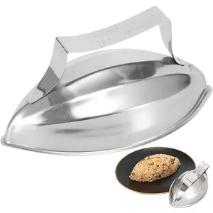 Papaya Style Onigiri Mold, 304 Stainless Steel Rice Ball Mold with Handle - Portable Pawpaw Style Rice Mold for Kitchen Restaurants Hotels Personal DIY