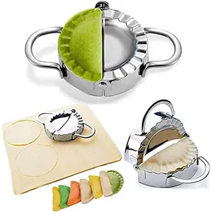 Dumpling Maker - Dumpling Press/Stainless Steel Empanada Press/Pie Ravioli Dumpling Wrappers Mold Kitchen Accessories (9.5cm/3.74" Large)