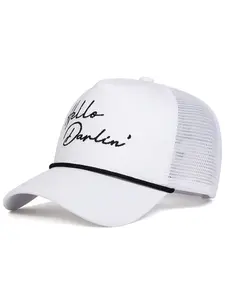 Unisex Hello Darlin Baseball Cap Adjustable Sun Hat, Casual Fitted Cartoon Pattern, Ideal for Travel Beach Vacation All Seasons, Embroidery Adjustable Hat