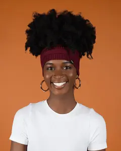 Maroon Satin Lined Puff Beanie