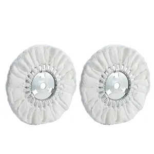 10" Soft Airway Buffing Wheel White Flannel 5/8'' Arbor Hole Finish Polish for Angle Grinder - 2 PCS