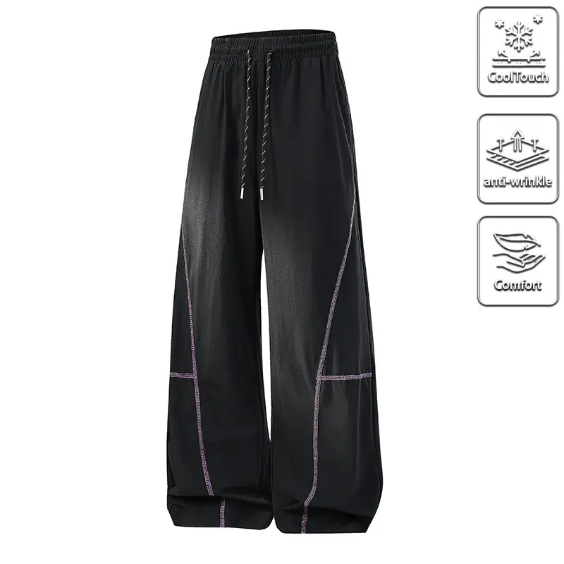 Unisex Baggy Parachute Cargo Pants, Summer Essential Cool Touch Anti-Wrinkle Comfort Streetwear Trousers