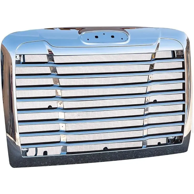 Front Chrome Grille With Bug Screen Heavy Duty Replacement for Freightliner Century 2005+, Replaces OE A17-16132-001, A17-14192-001, A17-14192-012