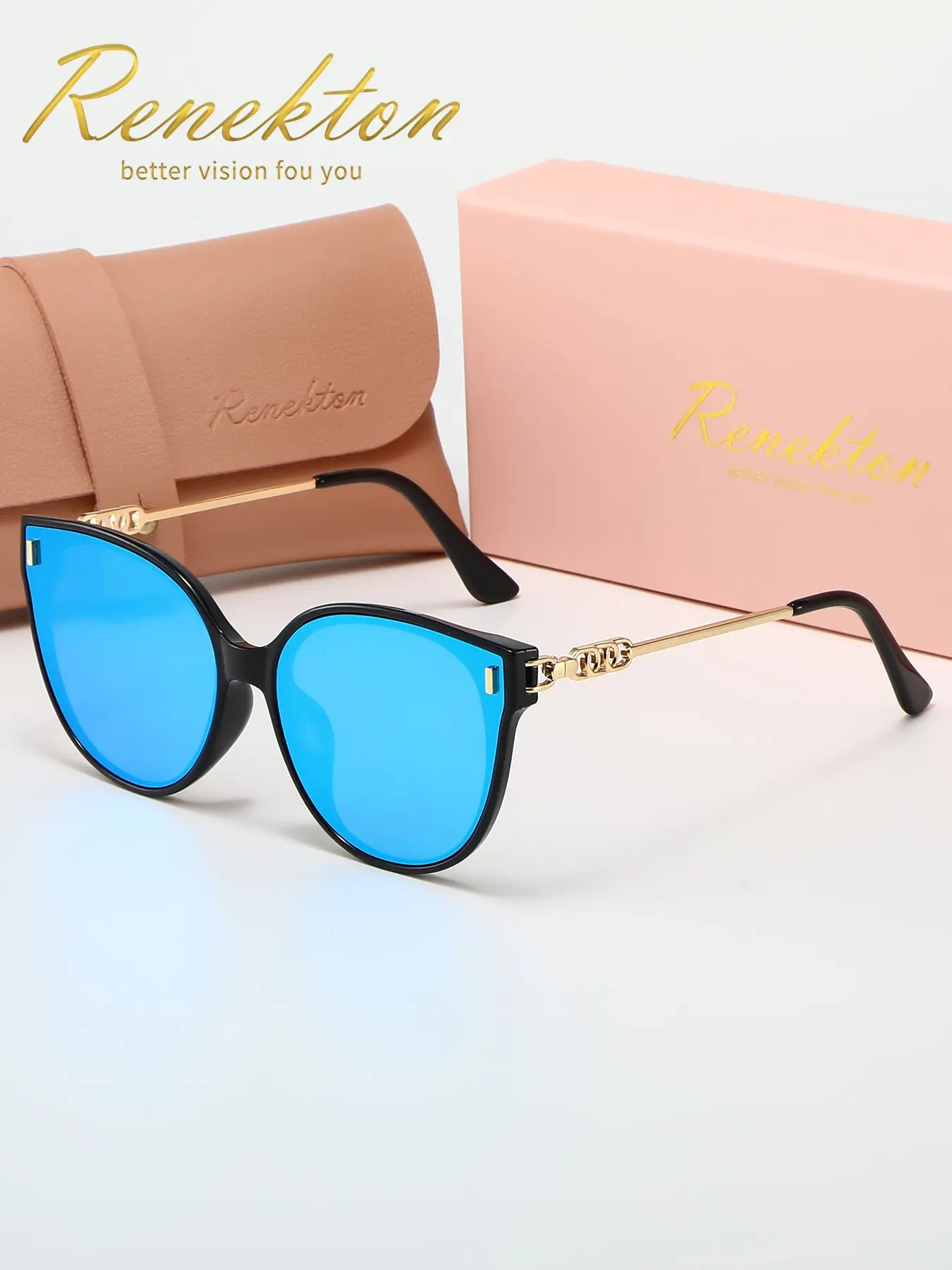 Renekton Women's Y2K Fashion Cat Eye Sunglasses, Summer Beach Travel Daily Use Back-To-School Gift, Colorblock Street Style Decorative Lenses, Summer Trendy Sunglasses