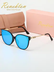 Renekton Women's Y2K Fashion Cat Eye Sunglasses, Summer Beach Travel Daily Use Back-To-School Gift, Colorblock Street Style Decorative Lenses, Summer Trendy Sunglasses