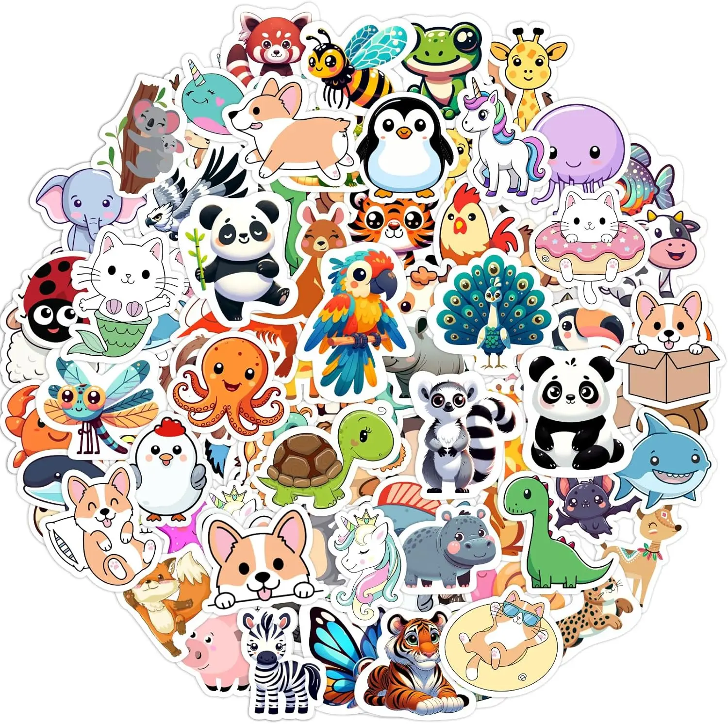 100 PCS Water Bottle Stickers for Kids,Waterproof Animal Stickers for Kids,Skateboard,Laptop Stickers for Girls Boys Classroom Prizes