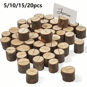 Wooden Table Number Holders, Rustic Style Photo Frames, Perfect for Weddings and Parties, Available in 5/10/15/20 Pieces