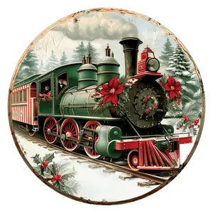 Christmas Train, DCO-102691-D, Sign For Wreath, 18" Door Hanger