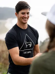 Eat Meat Food Pyramid Unisex T-Shirt with Carnivore Bar Logo