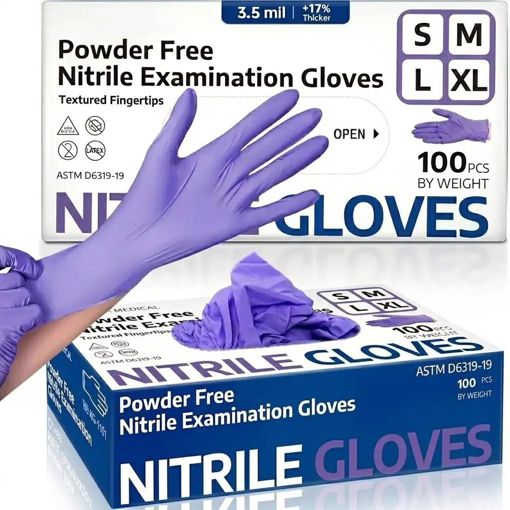 100pcs Blue Violet Nitrile Disposable Gloves, Lightweight, Home Cleaning, Pet Care, Non-Toxic Alcohol-Free, Multi-Functional Kitchen Gloves, Durable Cleaning Gloves, Household Cleaning Gloves, Cleaning Supplies