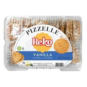 Reko Pizzelle Vanilla Naturally Flavored, Italian Waffle Cookies, 16 oz.
