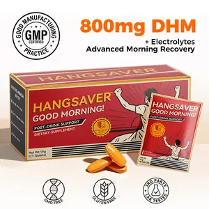 HangSaver Post-Drink Support 7 Servings for Relief of Hangover Symptoms & Alcohol Metabolism (Dietary supplements for human & liver support)