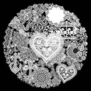 100sheets two sets of repetitive retro lace creative high appearance horizontal transparent stickers luggage refrigerator water cup diy stickers