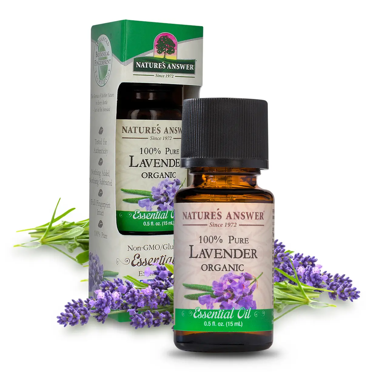 Nature's Answer 100% Pure Organic Essential Oil, Lavender, 0.50 fl oz (15ml) | Natural Aromatherapy Oil for Diffuser/Humidifier, Steam Distilled | Made in USA