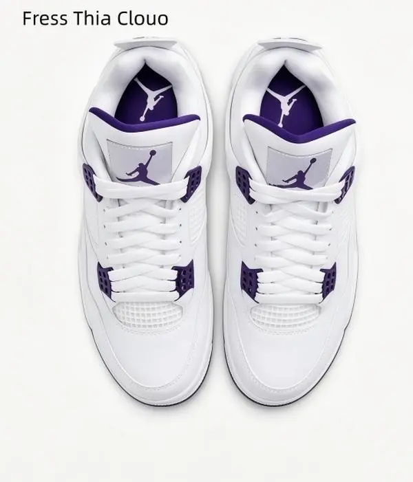 Vintage White Purple High Top Lace Up Sneakers Male Female, Solid Contrast Rubber Outsole Breathable Mixed Material Trainers, Casual Kicks Suitable for Shopping Workout Outdoor All-Day Daily Activities