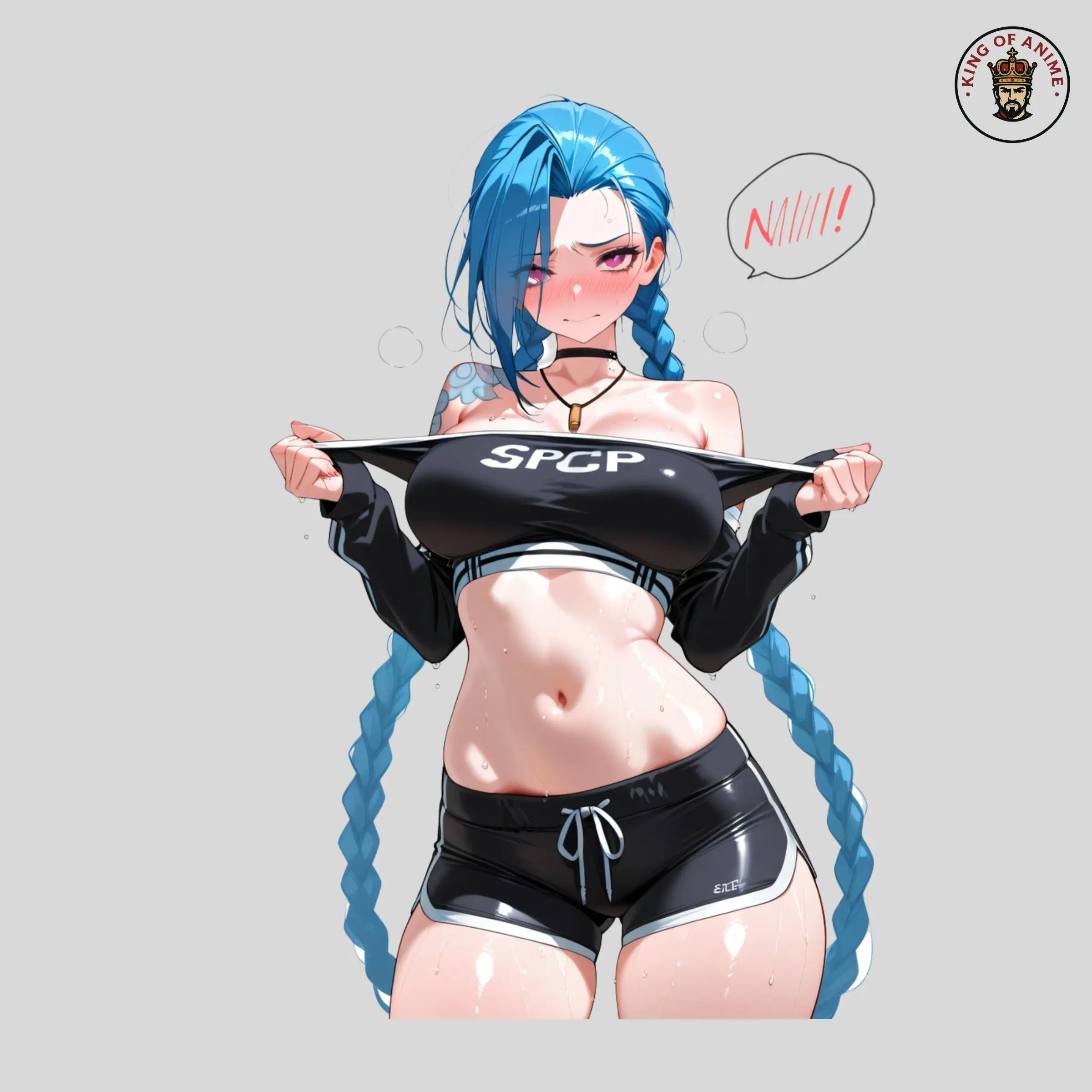 Shy Jinx Waifu Sticker –Cute Jinx Fanart Decal for Laptop, Water Bottle, Journal Decoration