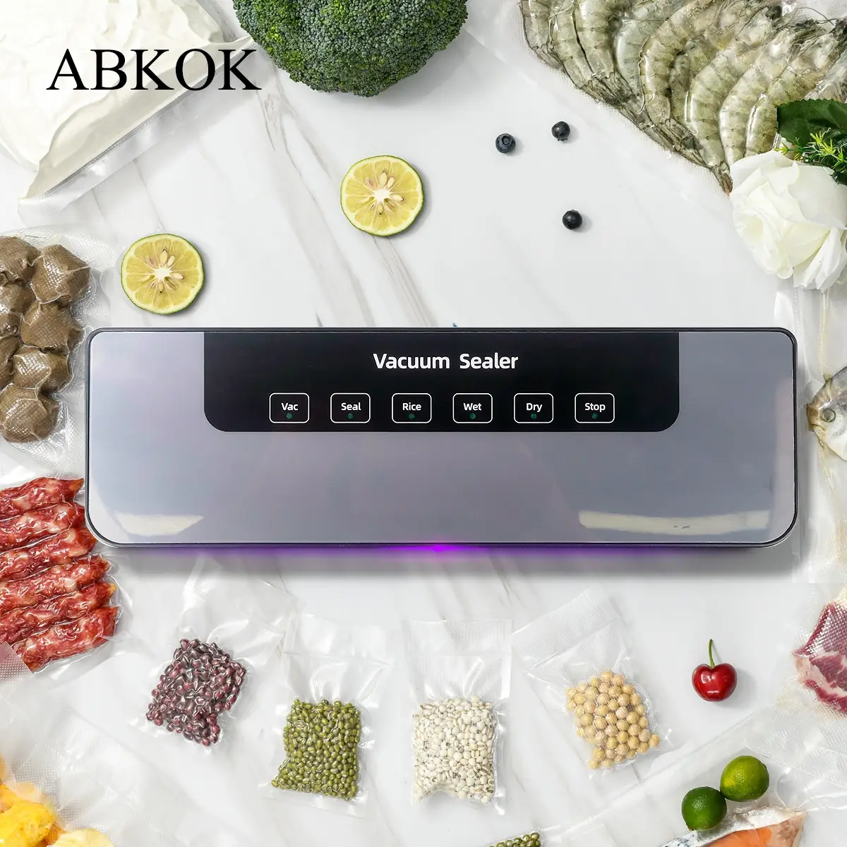 5 in 1 Vacuum Sealer, Vacuum Sealer Machine with 10 Vacuum Sealer Bags, Strong Suction Food Sealer, Household Kitchen Appliances for Home Use, Small