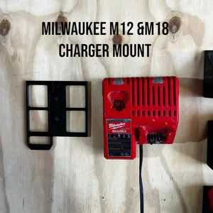 Wall Mount Bracket for Milwaukee M12/M18 Charger 48-59-1812 | Durable 3D Printed Organizer