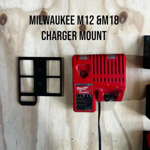 Wall Mount Bracket for Milwaukee M12/M18 Charger 48-59-1812 | Durable 3D Printed Organizer