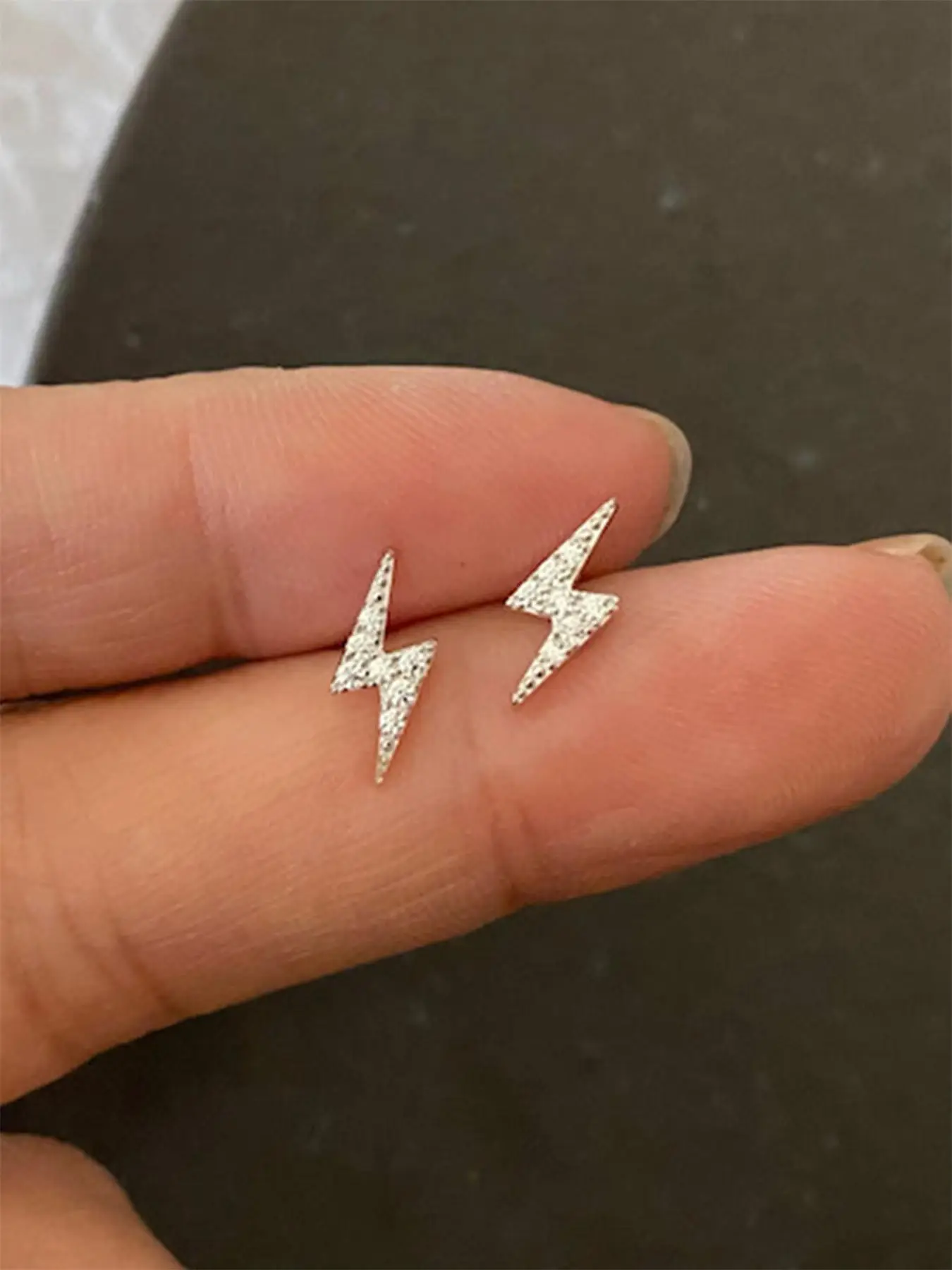 Lightning Design Rhinestone Decor Stud Earrings, Cute Earrings for Women, Fashion Jewelry for Party, Daily Clothing Decor for Girl