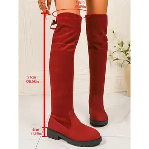 Women’s new mid-heel knee-high boots, winter high-ankle boots, round-toe fashionable shoes for cold weather, winter boots