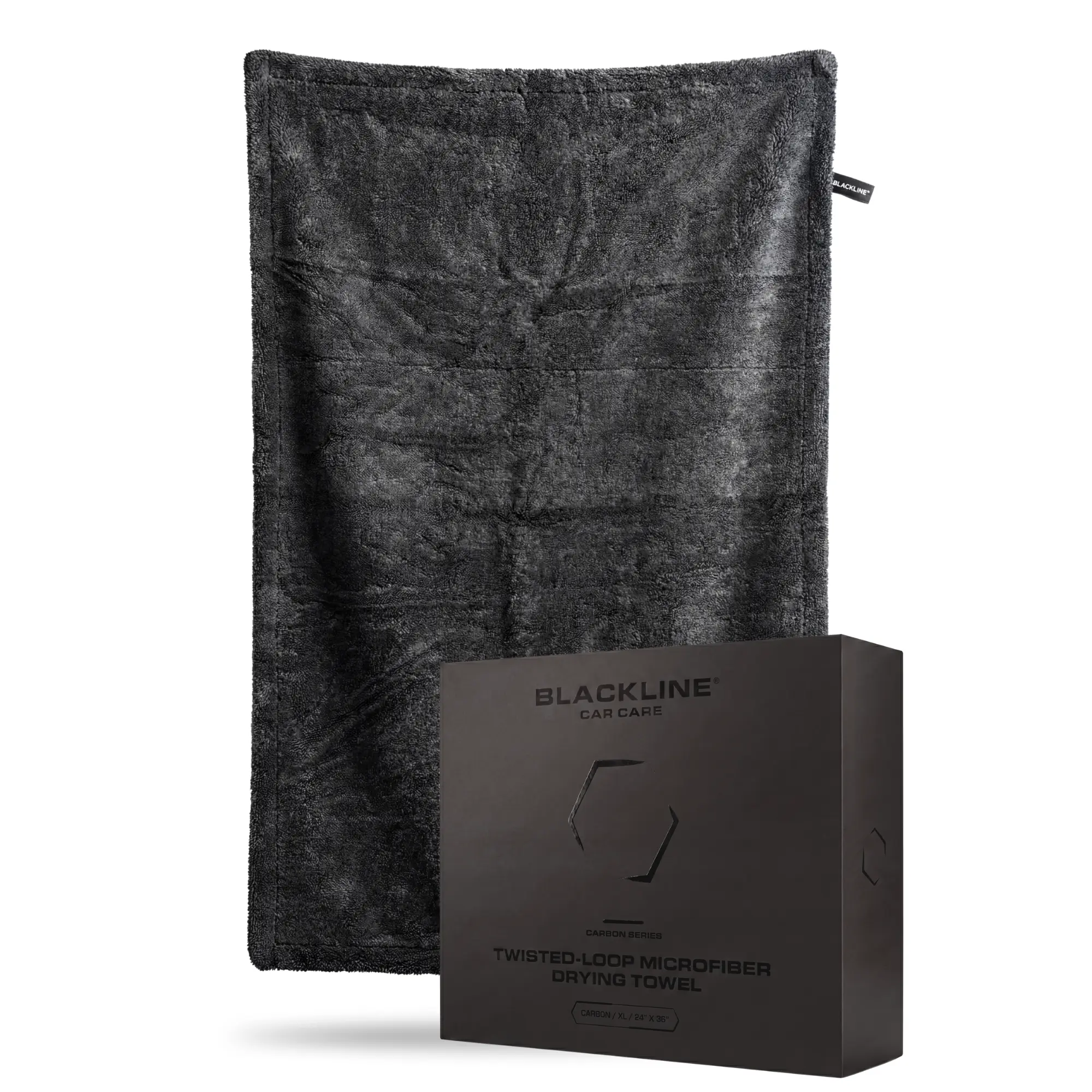 BLACKLINE® Twisted-Loop Microfiber Towel for Cars - 24”x36”, 1300 GSM Premium Weave, Soft Scratch-Safe Cloth, Durable Absorbent Cloth, Post-Wash Dry, Car Detailing Products, Vehicle Accessory for Large Vehicles