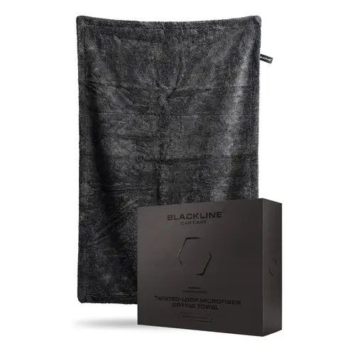 BLACKLINE® Twisted-Loop Microfiber Towel for Cars - 24x36 in, 1300 GSM Premium Weave, Soft Scratch-Safe, Durable Absorbent, Post-Wash Dry, Car Detailing Products, Large Vehicle Accessory