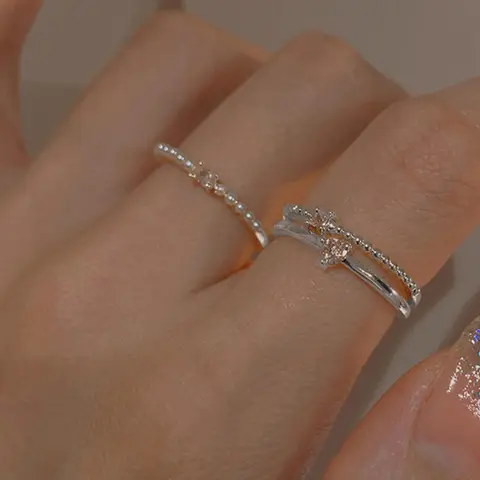 3pcs/set Women's Elegant Fashion Rhinestone & Faux Pearls Ring, Stackable Rings, Dainty Stacking Rings, Elegant Everyday Ring, Fashion Accessories for Party, Daily Clothing Decor for Girl, Stackable Finger Rings, Daily Party Jewelry