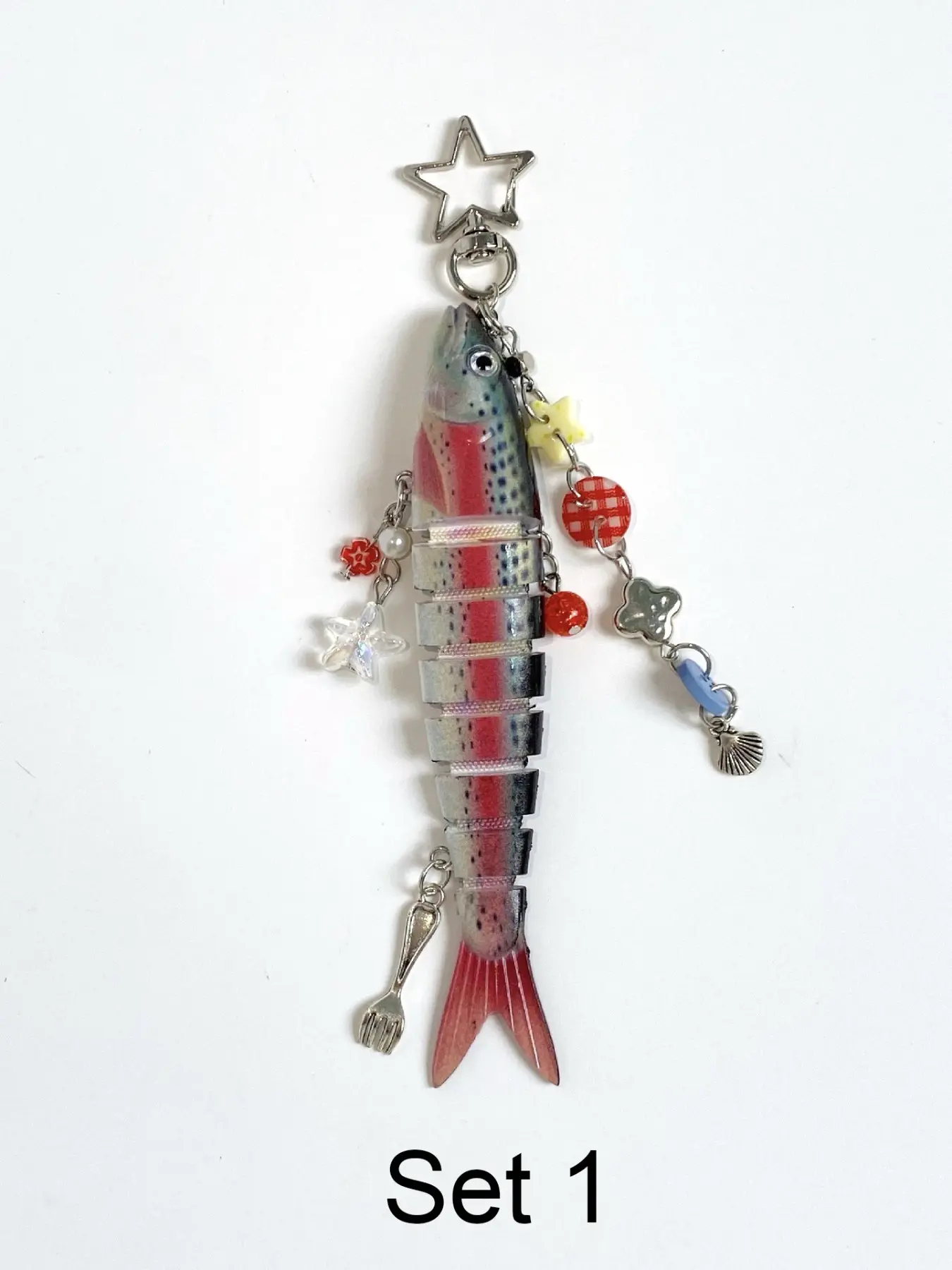 Handmade Fish Shaped Keychain, Ocean Theme Bag Charm & Key Ring, Realistic Bait Pendant, Perfect Gift for Fishermen, School & Car Accessories, Keychain For Bags, Cool Keychains