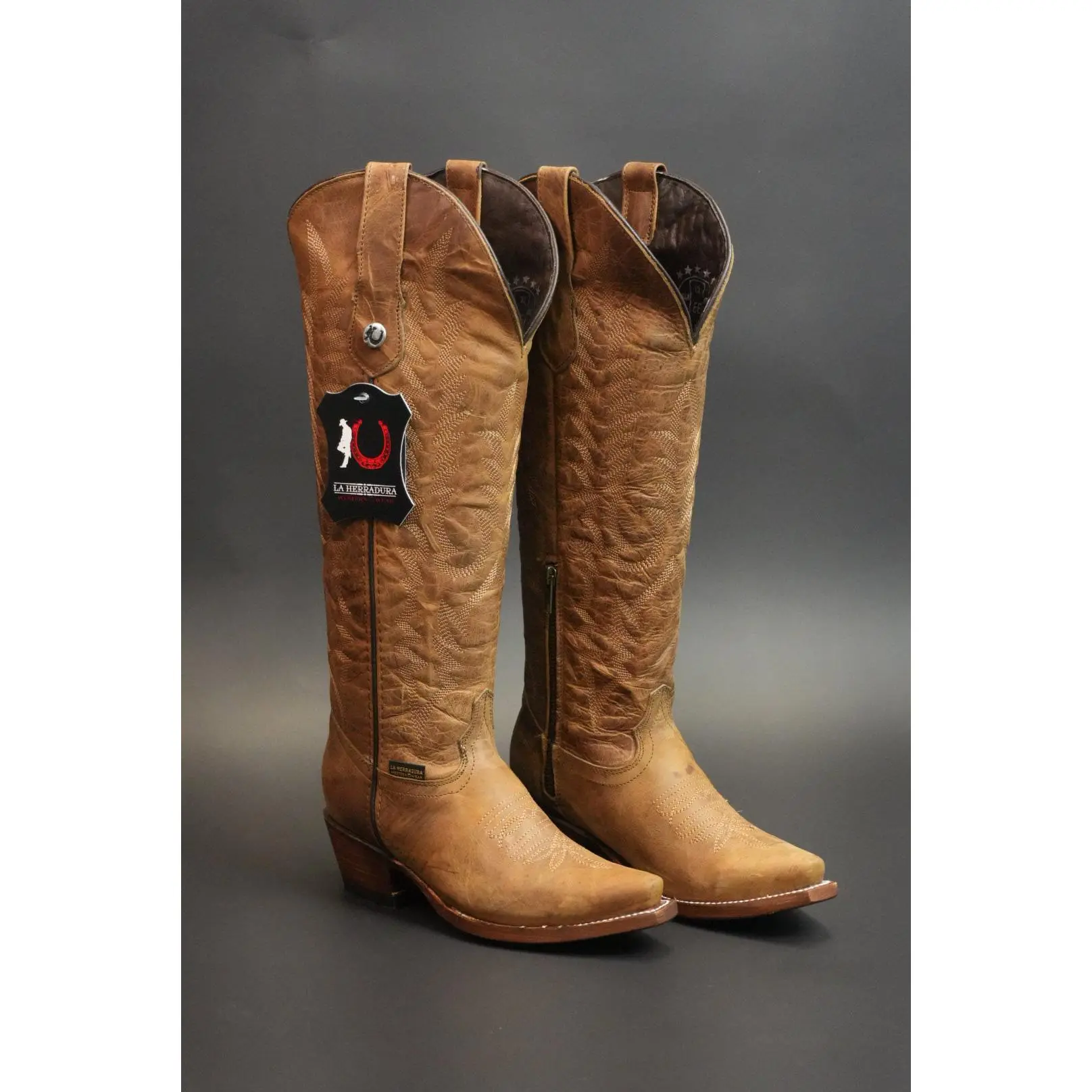 LA HERRADURA WOMEN TALL BOOT SCARKLETT CAMEL SNIP TOE