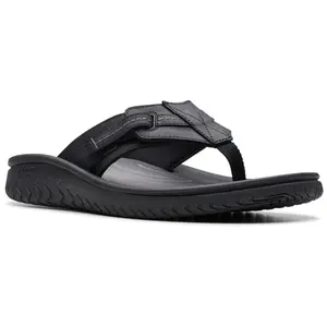 Clarks Collection Men's Leather Flip-Flops-Wesl ey Sun