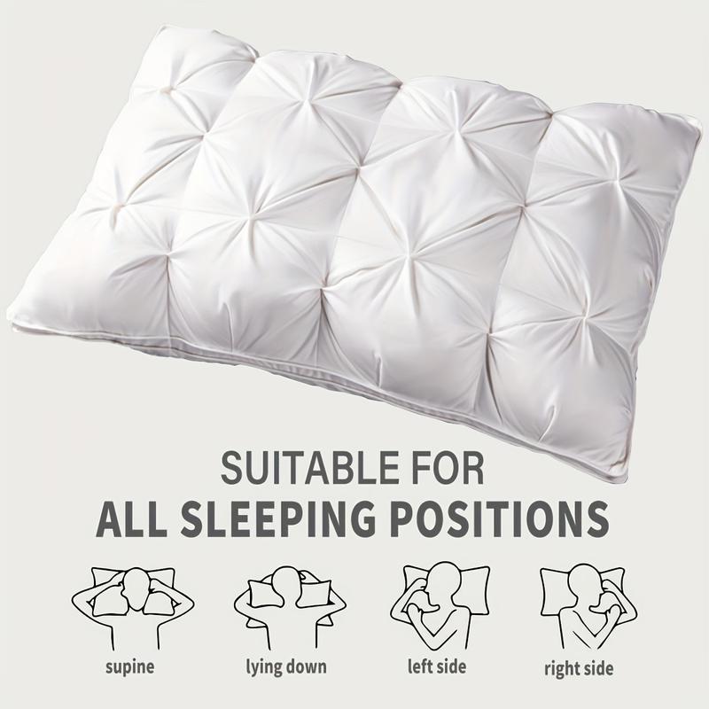 Buy 1 Get 1 Free, 2pc Hotel Fluffy Pillow - Neck Support Sleep Pillow, Comfortable Pressure Relief, Lightweight Luxury Bed Pillow For Bedroom, Home, And Dorm Use. luxury 5-star hotel quality