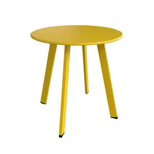 GRAND PATIO Steel Patio Side Table,   Modern Weather Resistant Outdoor Round End Table